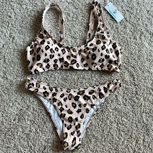 NWT Beachsissi Leopard Print 2 Piece Bikini
